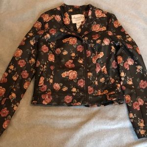 American Rag floral Moto jacket size S